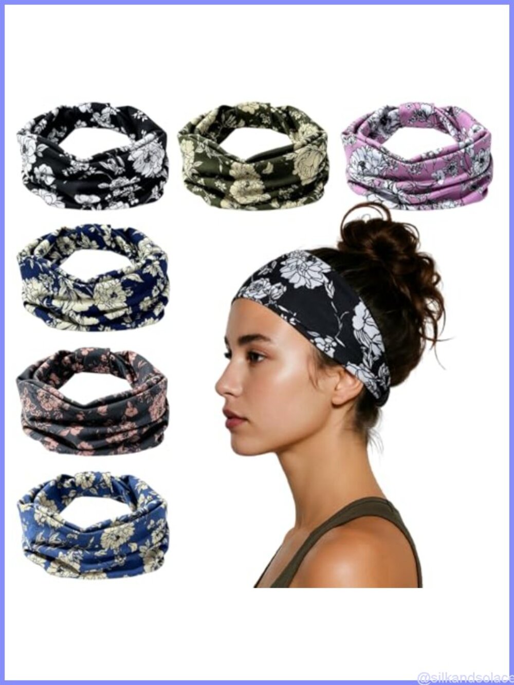 6-Pack Wide Knotted Headbands for Women Non-Slip Boho Hair Bands